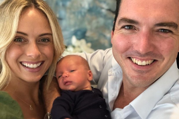 Sylvia Jeffreys, Peter Stefanovic and their son Oscar