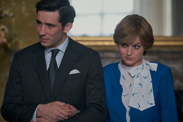 Prince Charles and Princess Diana in The Crown, played by Josh O'Connor and Emma Corrin.