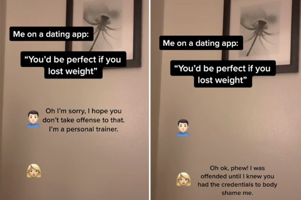 Woman's perfect responses to body-shaming dating app comment: 'Don't worry, I'm a therapist'