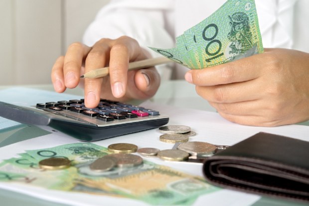Australian woman doing her budget