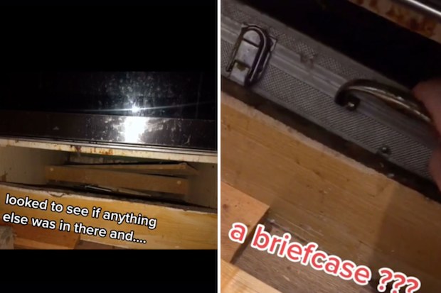 Woman's series of discoveries behind oven