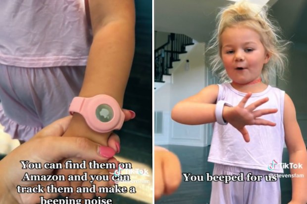 Mum uses Apple AirTags to track her children. 