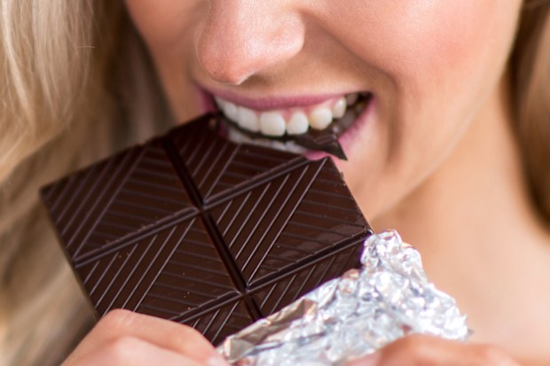 Eating chocolate