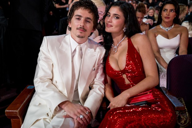 Timothée Chalamet and Kylie Jenner attend the 98th Annual Oscars at Dolby Theatre on March 15, 2026 in Hollywood, California.