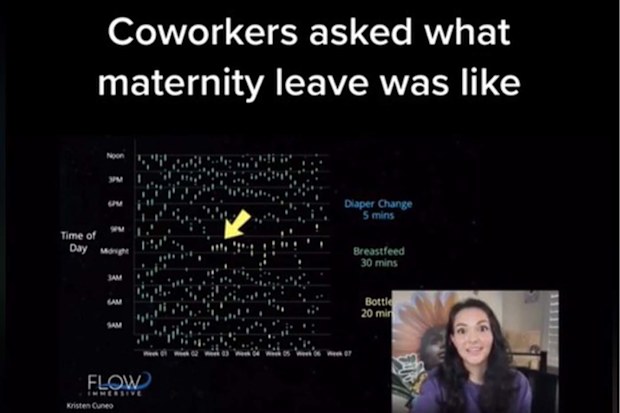 Woman presenting graph in online meeting