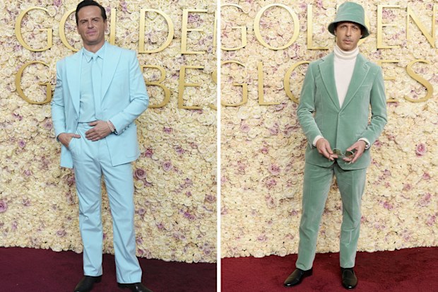 Andrew Scott and Jeremy Strong arrives at the 82nd Golden Globes on Sunday, Jan. 5, 2025, at the Beverly Hilton in Beverly Hills, Calif. 
