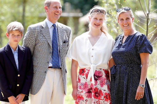 Prince Edward and his wife Sophie with their children Louise and James. 