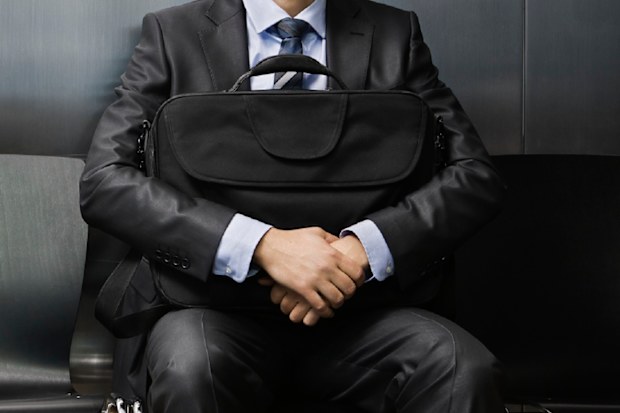 Man waiting at job interview