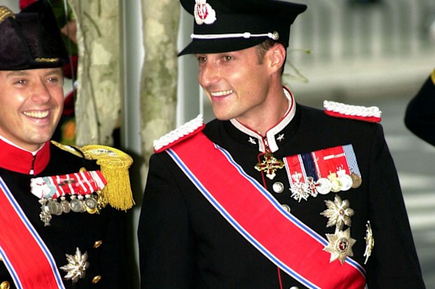 Prince Frederik and Prince Haakon at the 2001 royal wedding in Norway.