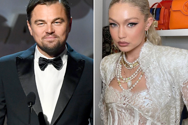 Leonardo DiCaprio and Gigi Hadid snapped at NYC party together. 4b3 split.