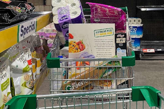 Woolworths shopping trolley in store