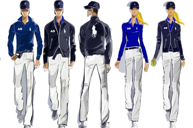 Sketches of Ralph Lauren's uniforms for Australian Open.