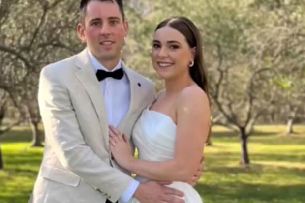 Mitchell Gaffney and Maddy Edsell were celebrating with friends and family at the Wandin Valley estate