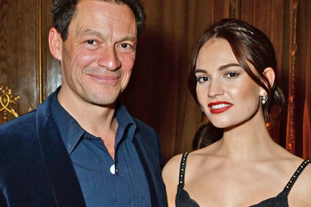 Dominic West and Lily James October 2018