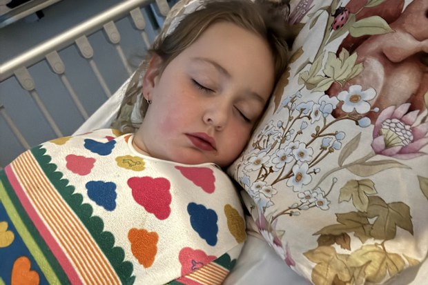Harper was lethargic and feverish when her mum took her to hospital.