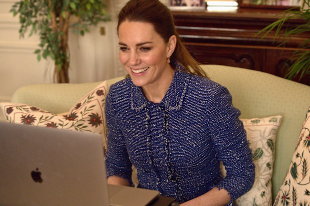 Kate Middleton on a video call