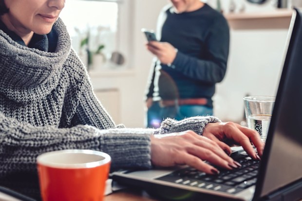 Couple working from home
