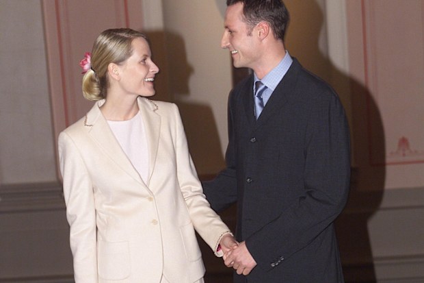 Prince Haakon and Princess Mette-Marit announce their engagement, January 2000.