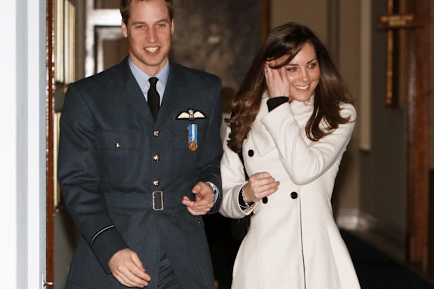 Prince William and his girlfriend Kate Middleton at his RAF graduation ceremony in 2008