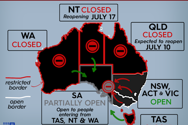 Latest update on border closures as of June 18, 2020.
