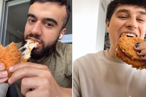 TikTok stars review KFC Zinger Mozzarella Double in ad campaign