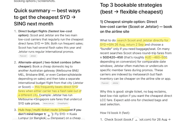 ChatGPT cheap flight hack