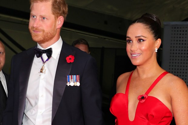 NEW YORK, NEW YORK - NOVEMBER 10: Prince Harry, Duke of Sussex, and Meghan, Duchess of Sussex attend as Intrepid Museum hosts Annual Salute To Freedom Gala on November 10, 2021 in New York City. (Photo by Theo Wargo/Getty Images for Intrepid Sea, Air, & Space Museum)