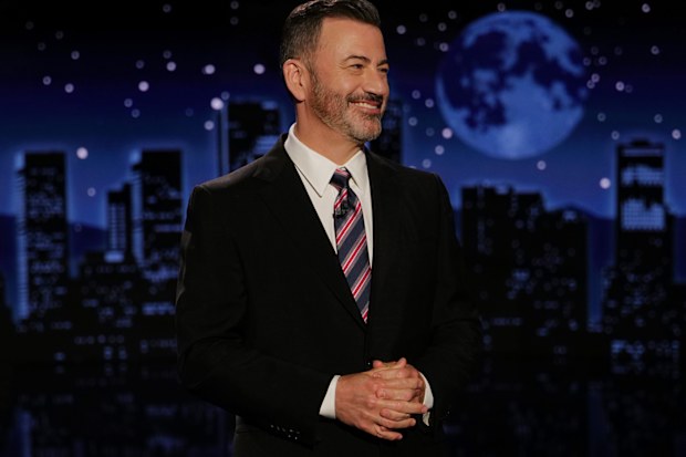 JIMMY KIMMEL LIVE!  "Jimmy Kimmel Live!" airs every weeknight at 11:35 p.m. ET and features a diverse lineup of guests that include celebrities, athletes, musical acts, comedians and human interest subjects, along with comedy bits and a house band. The guests for Tuesday, September 23 included Glen Powell ("Chad Powers"), and musical guest Sarah McLachlan. (Disney/Randy Holmes)  JIMMY KIMMEL  (Photo by Randy Holmes/Disney via Getty Images)