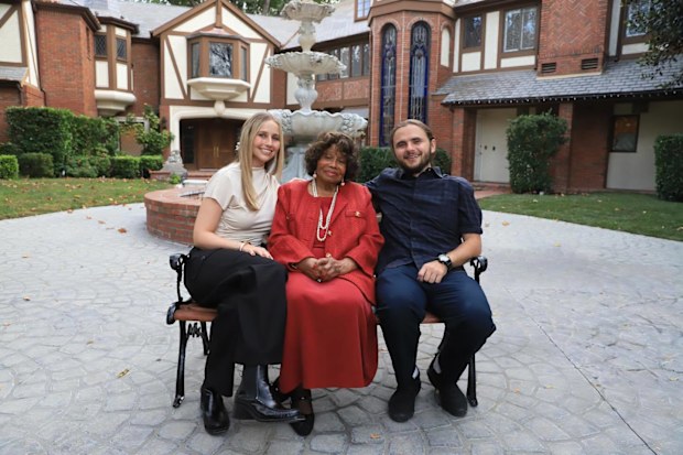 Prince Jackson and Molly Schirmang with grandmother Katherine Jackson