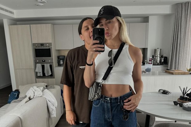 Sam Kerr and Kristie Mewis at home in London.