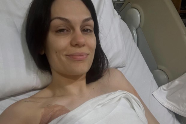 Jessie J at the hospital whilst undergoing breast cancer treatment