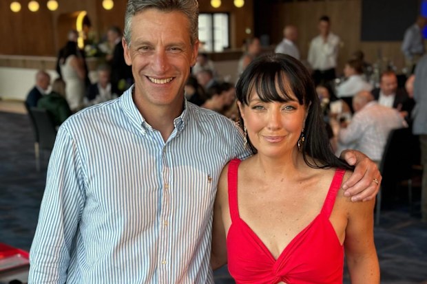 Ali Clarke with her partner.