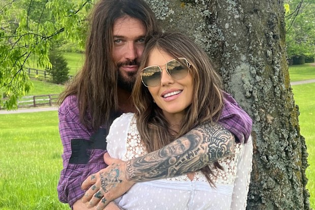Elizabeth Hurley and Billy Ray Cyrus pose for new photos after confirming their unlikely romance