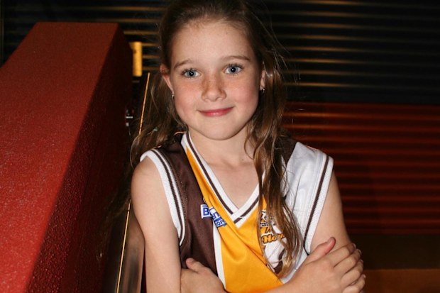 Tayla Harris as a young girl playing for the Aspley Hornets.
