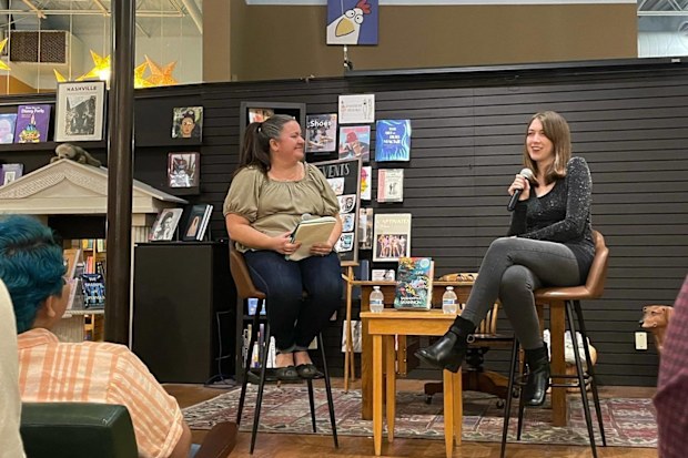 Author Samantha Shannon at a literary event.