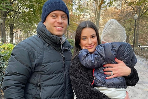 Lea Michele, husband Zandy Reich and son Ever.