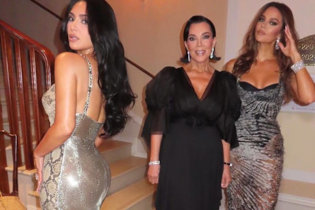 Kim Kardashian, Kris Jenner and Khloe Kardashian attend the welcome party for the Jeff Bezos and Lauren Sanchez wedding