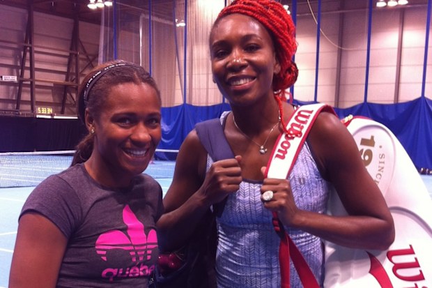Ayan Broomfield with Serena Williams in a throwback photo.