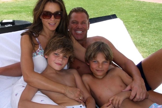 Liz Hurley, Jackson Warne, Shane Warne, Damian Hurley