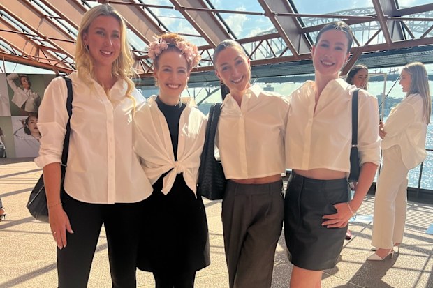Leane Flynn's daughters Amelia, Laura and Anabel with Emma Watkins.
