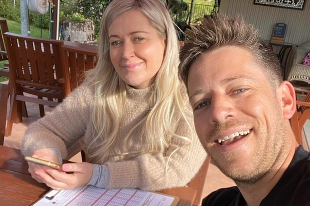 Kellie Johnson with her partner.