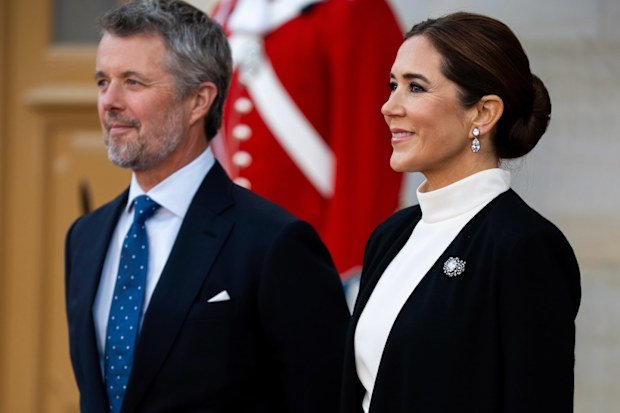 King Frederik and Queen Mary of Denmark host a dinner inside Christian VII's Palace at Amalienborg for the European Political Community on Wednesday October 1, 2025.