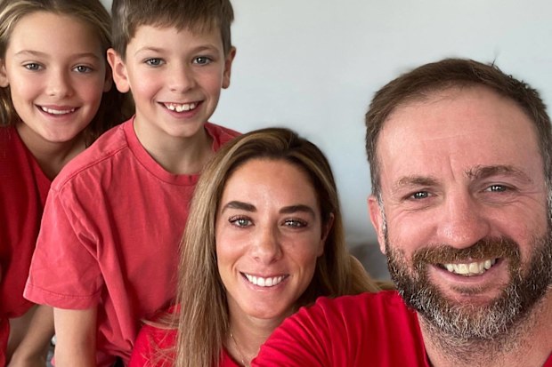 Michelle Taylor with husband Aaron and their two children.
