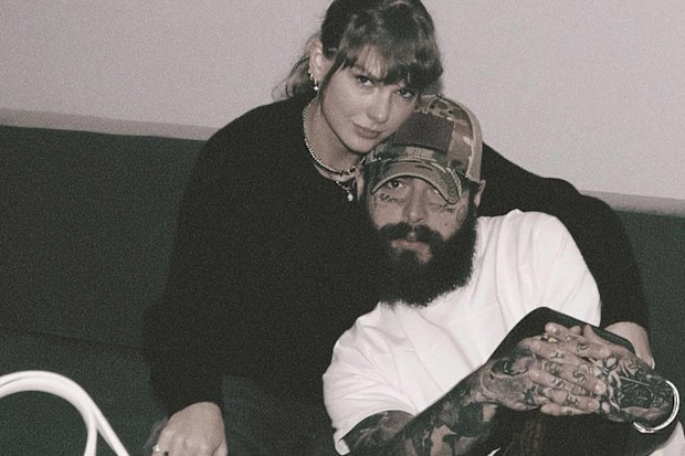 Taylor Swift and Post Malone recording The Tortured Poets Department