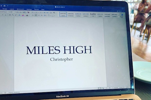 T L Swan writing one of the installments of her famous Miles High series.