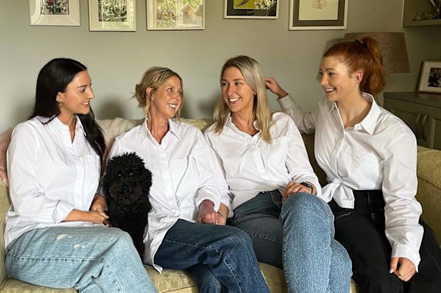 Leane Flynn with her three daughters Anabel (right), Amelia (second right) and Laura (left).