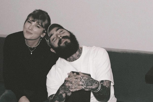 Taylor Swift and Post Malone recording The Tortured Poets Department