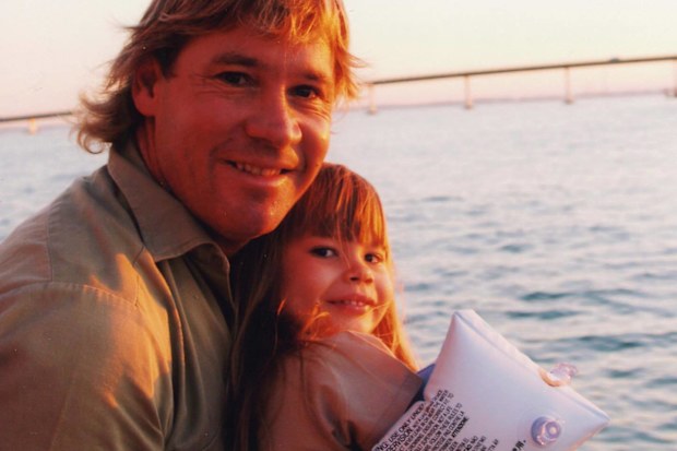 Bindi Irwin as a child with dad Steve Irwin.