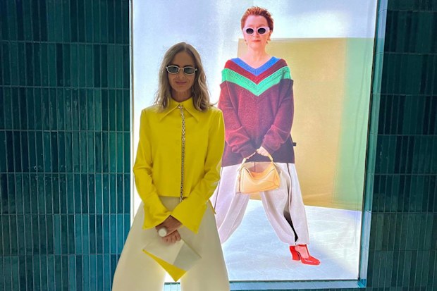 Trinny Woodall poses during her whirlwind visit to Australia.