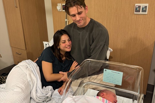 Jade and Lachie Brycki with their son Fletcher